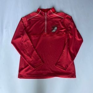 ANTIGUA PORTLAND TRAIL BLAZERS MENS RED 1/2 ZIP PULLOVER SIZE LARGE